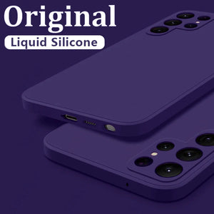 Case For Samsung Galaxy S24 S23 S22 S25 Ultra S24 FE A56 A55 A53 A52 A54 A16 A35 5G Shockproof Liquid Silicone Phone Cover Coque