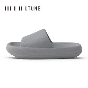 UTUNE 51CM slippers for man Platform House Shoes EVA Soft fashion slides Anti-slip Summer Sandals Women Bathroom Shoes Shower