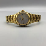 Load image into Gallery viewer, Vintage Citizen Eco-Drive Diamond Watch Women Gold Tone MOP Dial Date 6.5&quot; a2
