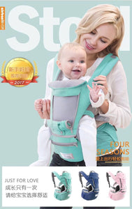 AIEBAO Ergonomic Baby Carrier Infant Kid Baby Hipseat Sling Front Facing Kangaroo Baby Wrap Carrier for Baby Travel 0 18 Months