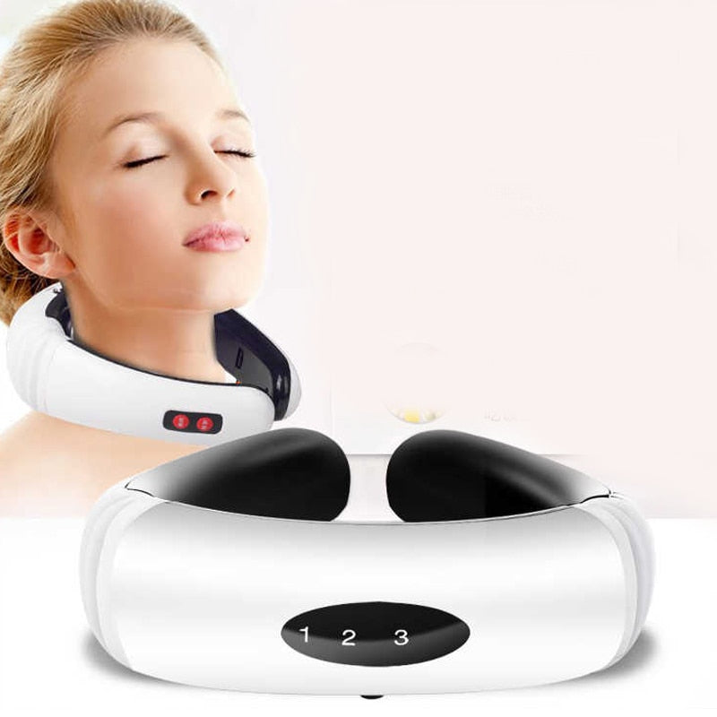 Electric Pulse Back and Neck Massager Far Infrared Heating Pain Relief Tool Health Care Relaxation Multifunctional Physiotherap