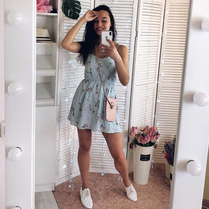 2019 New Women's Dress Sweet Summer Casual Fashion Bohemian Print Thin Strap Sleeveless Black Dress for Women|Dresses