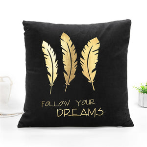 Decorative Black Gold Pillowcase