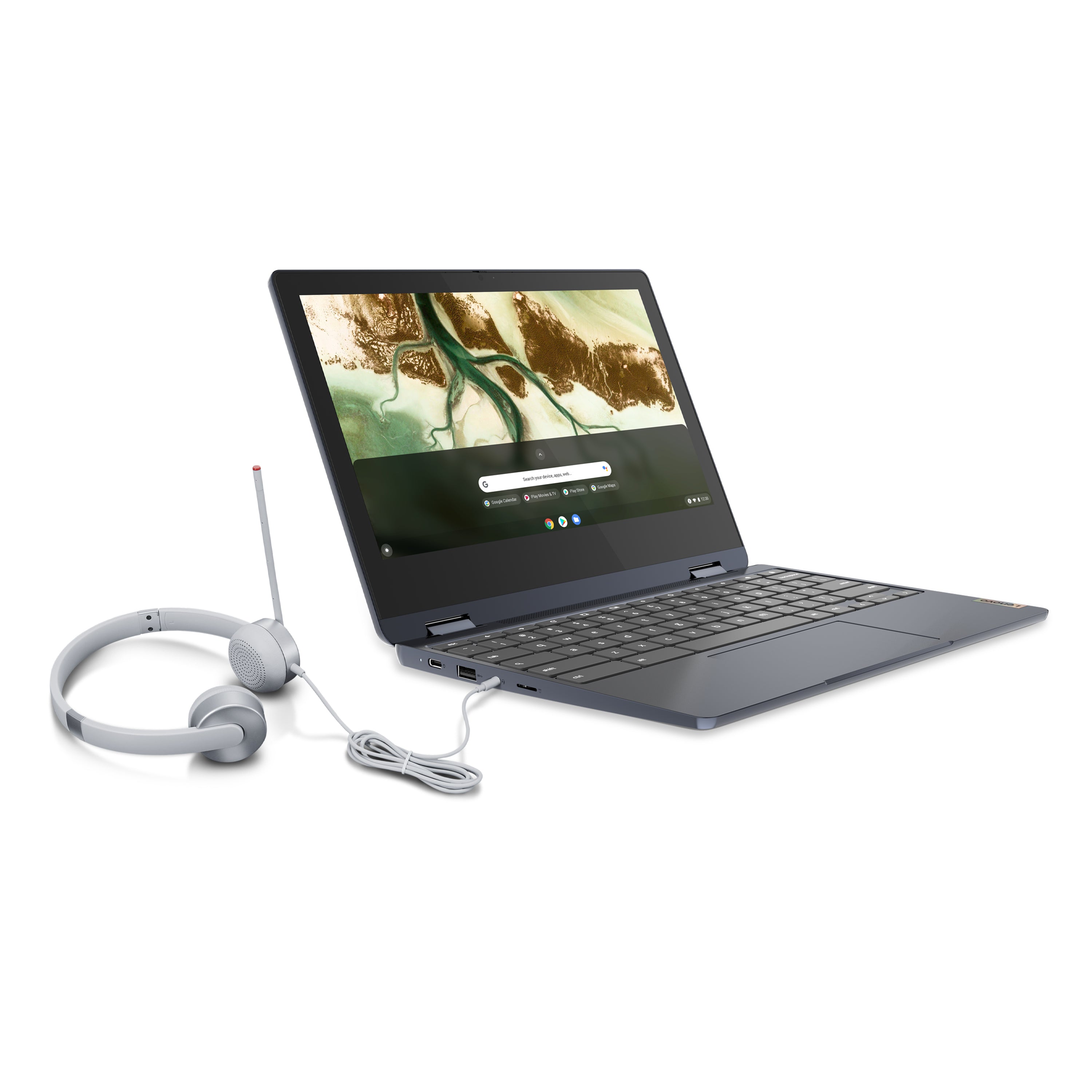 Lenovo CB 3 14" with Headset Bundle, Celeron N4020, 4G RAM, 64G eMMC, Chrome OS, Gray, 82C1002AUS