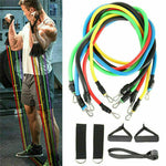 Load image into Gallery viewer, UK RESISTANCE BANDS WORKOUT EXERCISE YOGA 11 PIECE SET CROSSFIT FITNESS TUBES
