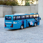 Load image into Gallery viewer, Travel Bus Model Alloy Model Car Diecast Scale Vehicle Model Toy Sound &amp; Light Pull Back Educational Toys For Children Gift

