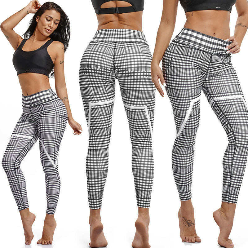 Women Ruched Push Up Leggings Yoga Pants Anti Cellulite Sports Scrunch NEW X285