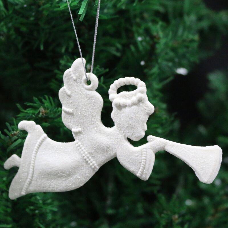 Ivory White Christmas Tree Pendant Baubles Fairy Snowflake Santa Decorations