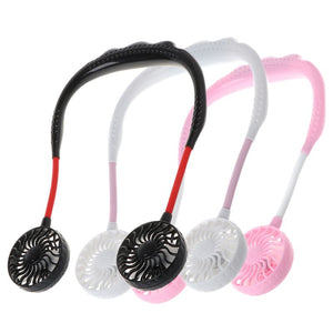 2019 Summer Hands free Lazy Neck Band Hanging USB Rechargeable Sports Dual Fan Mini Air Cooler Portable 3 Speeds Large battery