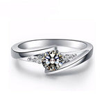 Load image into Gallery viewer, Classic 925 Silver Round Cut White Sapphire Engagement Ring Bridal Jewelry Gifts
