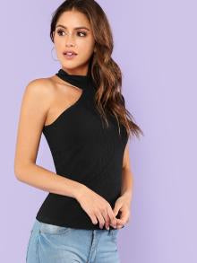  Asymmetrical Sleeve Solid Tee