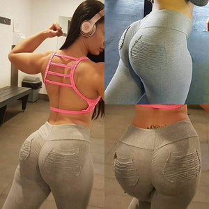 Women Ruched Push Up Leggings Yoga Pants Anti Cellulite Sports Scrunch NEW X285