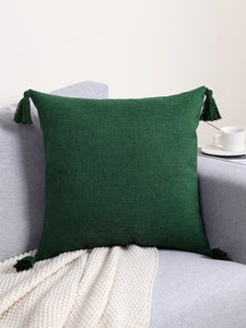 1pc Plain Tassel Cushion Cover Without Filler