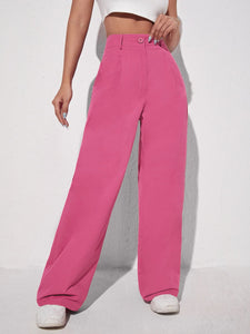 SHEIN EZwear Solid Wide Leg Pants