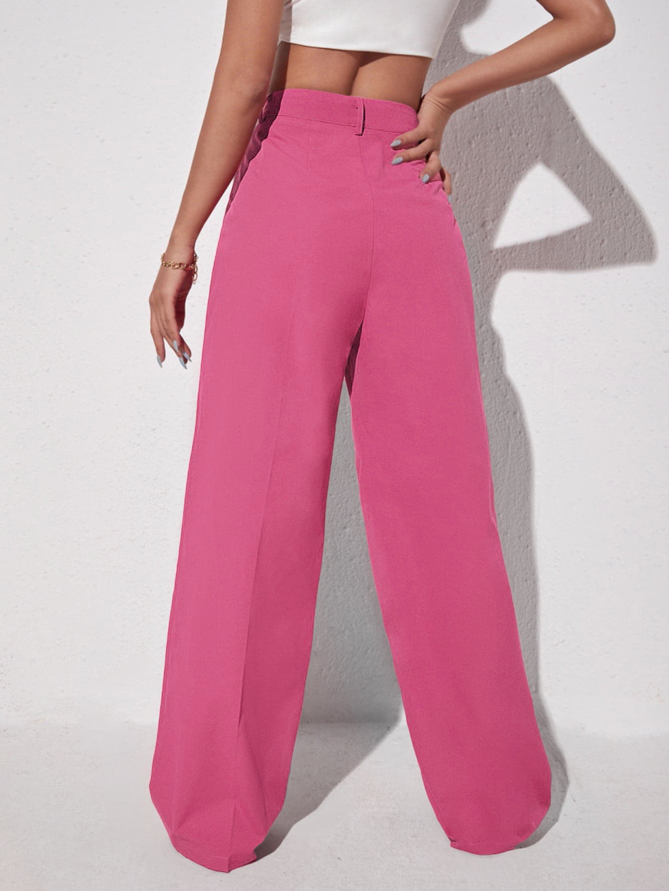 SHEIN EZwear Solid Wide Leg Pants