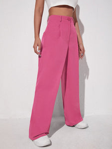 SHEIN EZwear Solid Wide Leg Pants