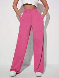 SHEIN EZwear Solid Wide Leg Pants