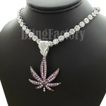 Load image into Gallery viewer, Marihuana Weed Leaf Choker Chain Necklace
