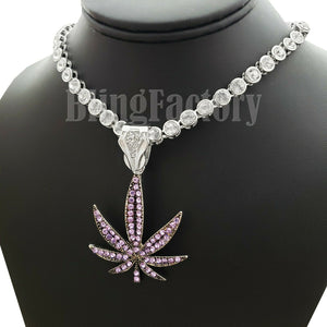 Marihuana Weed Leaf Choker Chain Necklace