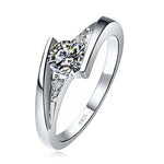 Load image into Gallery viewer, Classic 925 Silver Round Cut White Sapphire Engagement Ring Bridal Jewelry Gifts
