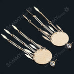 Load image into Gallery viewer, Rhinestone Disc Fringe Earrings
