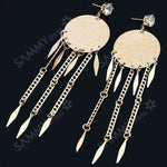 Load image into Gallery viewer, Rhinestone Disc Fringe Earrings
