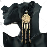 Load image into Gallery viewer, Rhinestone Disc Fringe Earrings
