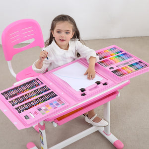 208 PCS Kid Draw Set Colored Pencil Crayon Watercolors Pens With Drawing Board Drawing Set Toy School Supplies Kid Gifts|Drawing Toys|