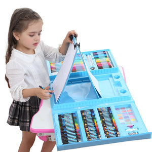 208 PCS Kid Draw Set Colored Pencil Crayon Watercolors Pens With Drawing Board Drawing Set Toy School Supplies Kid Gifts|Drawing Toys|