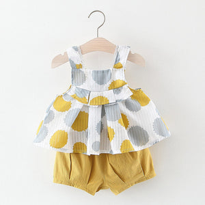 Melario Baby Clothing Sets 2019 Summer Sleeveless Dress Girls Three Piece Sets Short Pants+Dress Set Stripe Patten For Baby 6 24