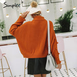 Load image into Gallery viewer, Simplee Turtleneck sweater women pullover Hollow out knitted sweaters 2018 Autumn winter fashion long sleeve casual jumpers
