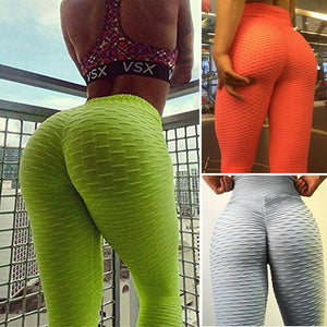 Women Ruched Push Up Leggings Yoga Pants Anti Cellulite Sports Scrunch NEW X285