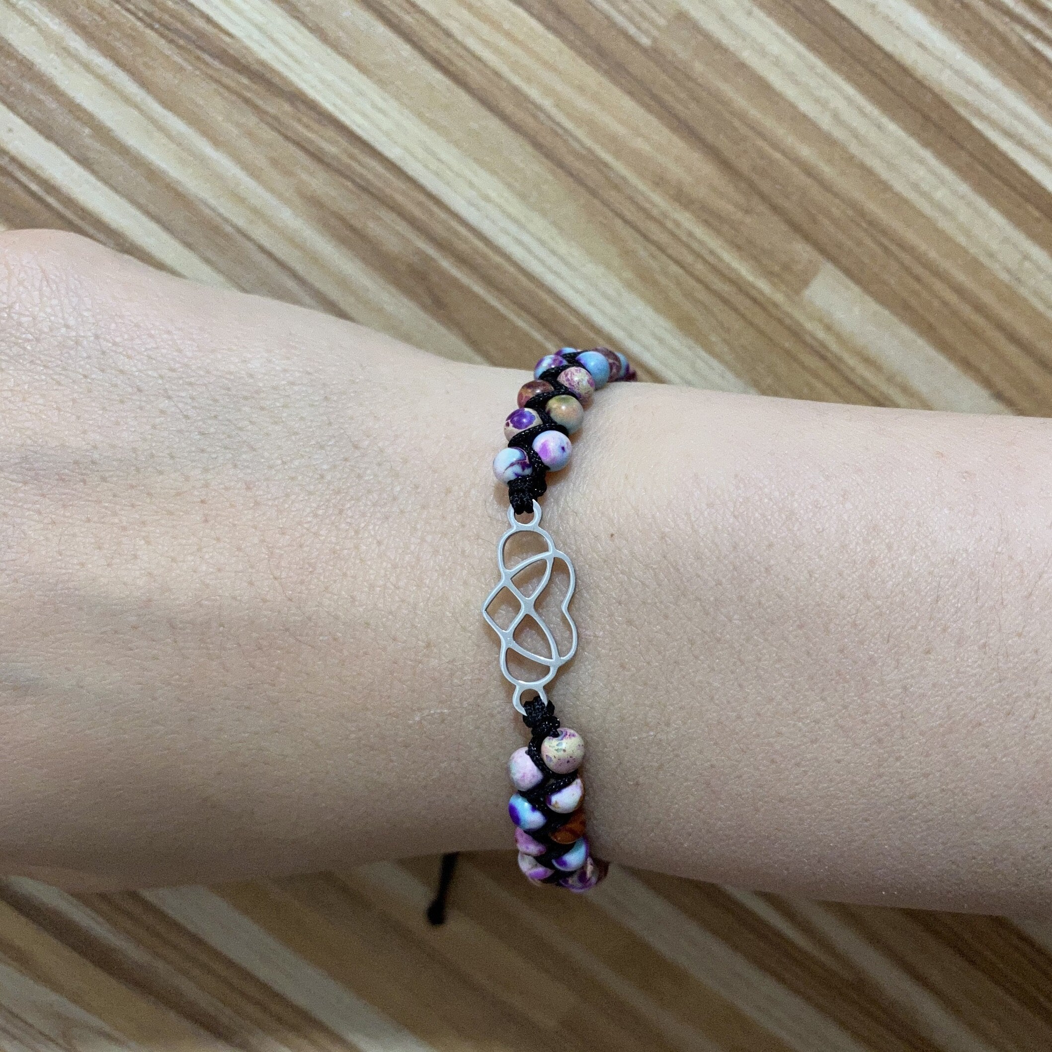 Infinity Steel Charm Bracelet