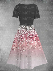 Women's Glitter Note Art Design Dress Dress Two Piece Dress 3D Printed Pocket Dress Female Dresses 03