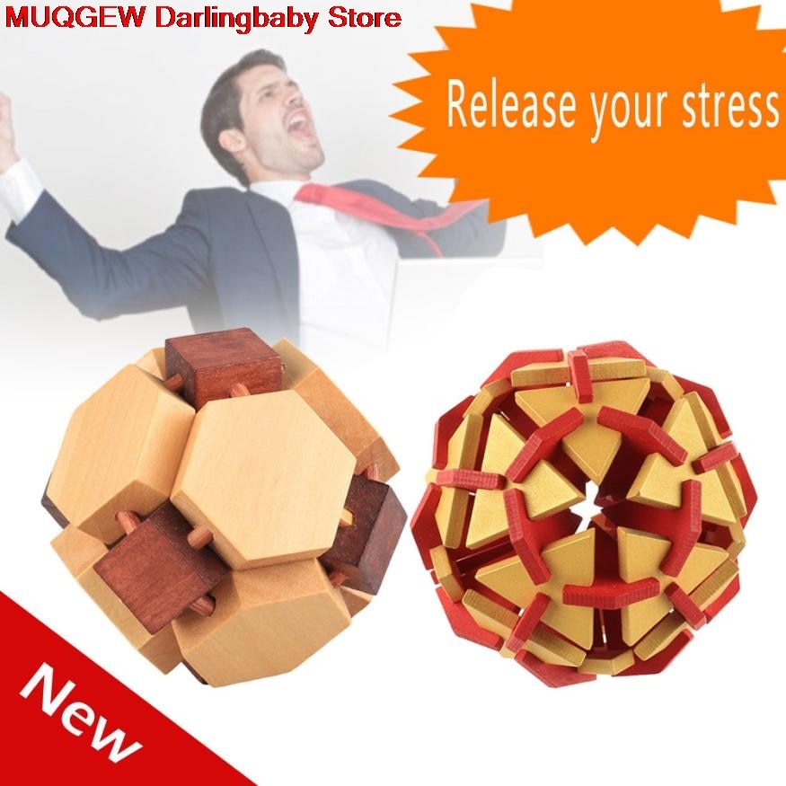 Hot Sale Wooden Intelligence Toy Chinese Brain Teaser Game 3D IQ Puzzle For Kids Adults Understanding Thinking Practical Ability