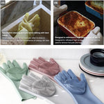 Load image into Gallery viewer, A Pair Magic Silicone Scrubber Rubber Cleaning Gloves Dusting|Dish Washing|Pet Care Grooming Hair Car|Insulated Kitchen Helper
