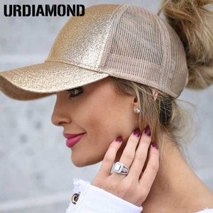 URDIAMOND 2019 Ponytail Baseball Cap Women Messy Bun Snapback Summer Mesh Hats Casual Sport Sequin Caps Drop Shipping Hat Cap