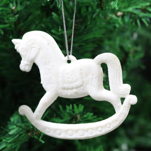 Ivory White Christmas Tree Pendant Baubles Fairy Snowflake Santa Decorations