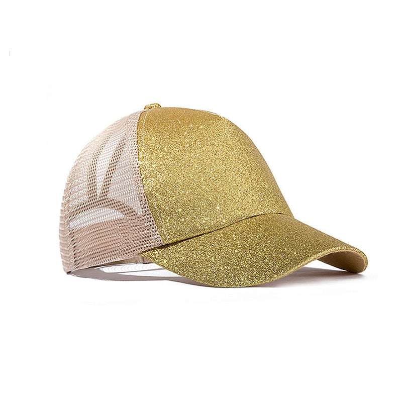 URDIAMOND 2019 Ponytail Baseball Cap Women Messy Bun Snapback Summer Mesh Hats Casual Sport Sequin Caps Drop Shipping Hat Cap