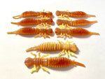 Load image into Gallery viewer, 10 Pack 3&quot; Hellgrammite Insect Larva Ned Rig Soft Plastic Lures - Soft&amp;Durable!
