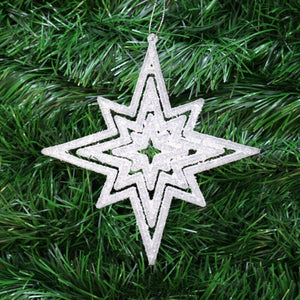 Ivory White Christmas Tree Pendant Baubles Fairy Snowflake Santa Decorations