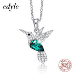 Load image into Gallery viewer, Cdyle Hummingbird Jewellery 925 Sterling Silver Link Chain Necklace Embellished with crystal Women Pendant
