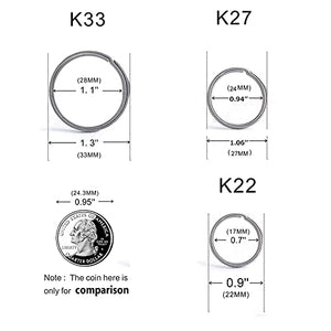 TISUR Titanium Side-Pushing Key Rings, Wisely Group Your Key, 3 Size Choices