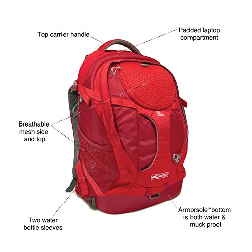 Kurgo G-Train K9 Pack, Carrier Backpack for Small Dogs and Cats, Ideal for Hiking or Travel, Waterproof Bottom, Chili Red