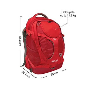 Kurgo G-Train K9 Pack, Carrier Backpack for Small Dogs and Cats, Ideal for Hiking or Travel, Waterproof Bottom, Chili Red