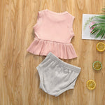 Load image into Gallery viewer, Newborn Baby Boys Girls Summer Outfits Infant Ribbed Knitted Cotton Short Sleeve T-Shirt + Shorts Two Piece Clothes Set
