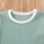 Load image into Gallery viewer, Newborn Baby Boys Girls Summer Outfits Infant Ribbed Knitted Cotton Short Sleeve T-Shirt + Shorts Two Piece Clothes Set
