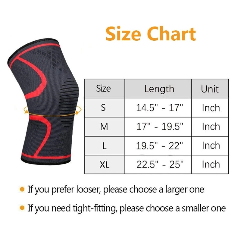 2pcs Knee Sleeve Compression Brace Support For Sport Joint Pain Arthritis Relief