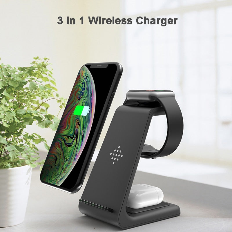 QI 10W Fast Charge 3 In 1 Wireless Charger For Iphone 11 Pro Charger Dock For Apple Watch 5 4 Airpods Pro Wireless Charge Stand|Wireless Chargers|