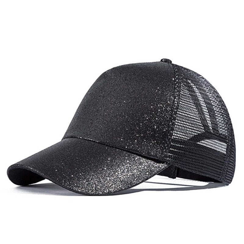 URDIAMOND 2019 Ponytail Baseball Cap Women Messy Bun Snapback Summer Mesh Hats Casual Sport Sequin Caps Drop Shipping Hat Cap